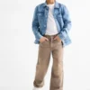 Loose jeans denim-brown