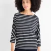 Long sleeve top - regular fit - striped dark blue / white