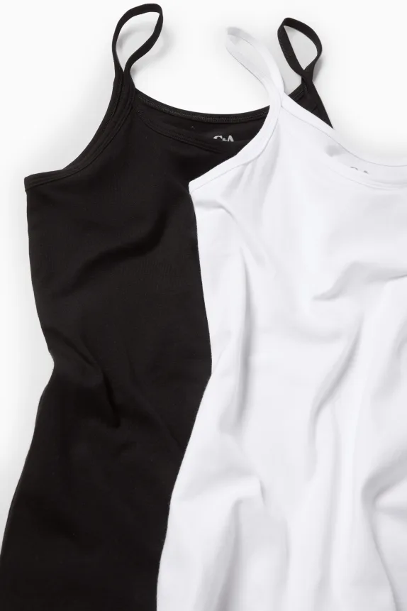 Multipack of 2 - vest black / white