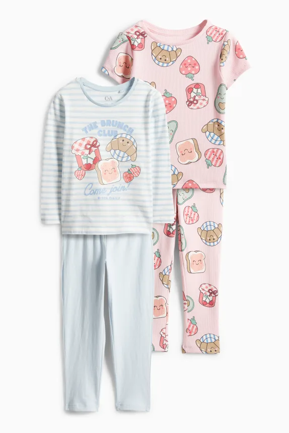 Multipack of 2 - breakfast - pyjamas - 4 piece rose