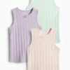 Multipack of 3 - pointelle vest mint green