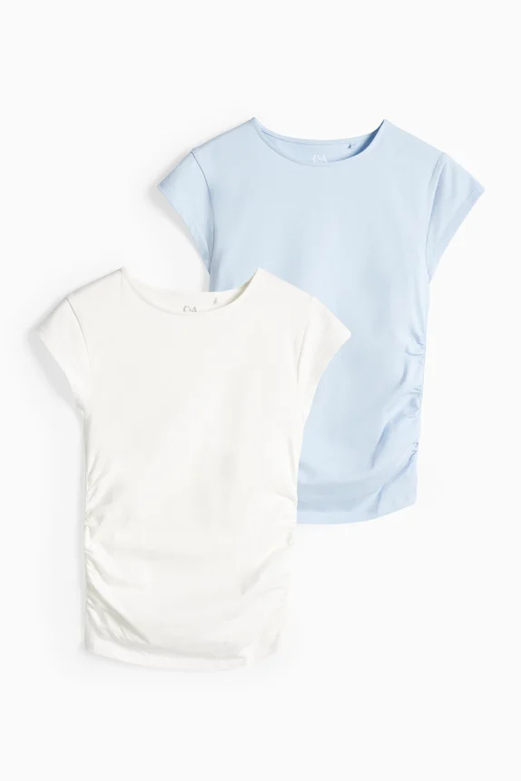Multipack of 2 - short sleeve T-shirt white / light blue