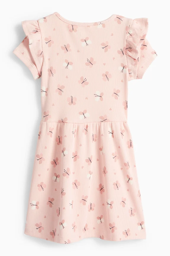 Butterfly - dress - ribbed rose