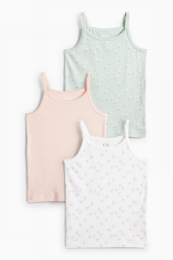 Multipack of 3 - floral - vest mint green