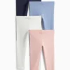 Multipack of 4 - leggings rose / blue