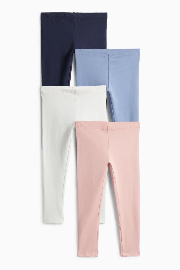 Multipack of 4 - leggings rose / blue