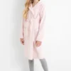 Terry cloth bathrobe with hood rose