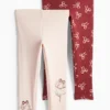Multipack of 2 - bow and ballerina - thermal leggings rose / dark red