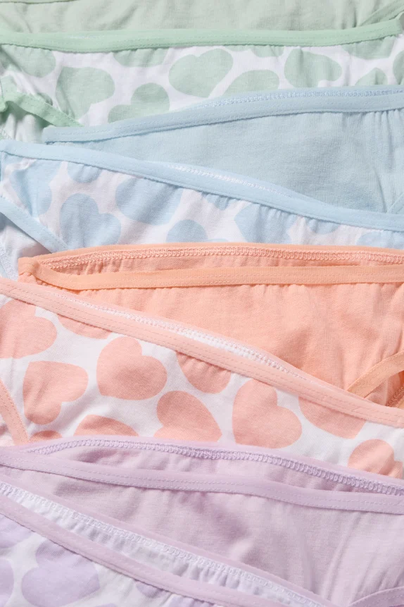 Multipack of 8 - heart - knickers light violet