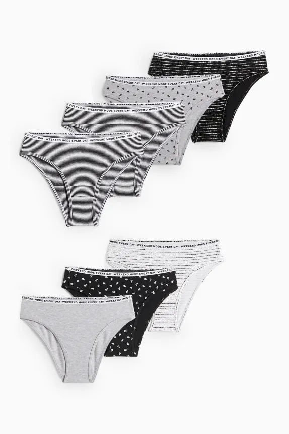 Multipack of 7 - knickers black / white