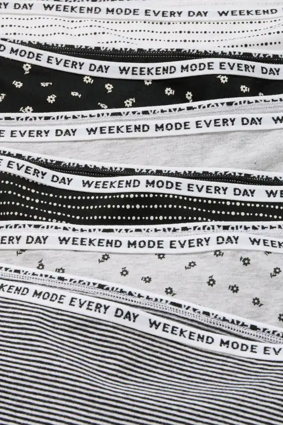 Multipack of 7 - knickers black / white
