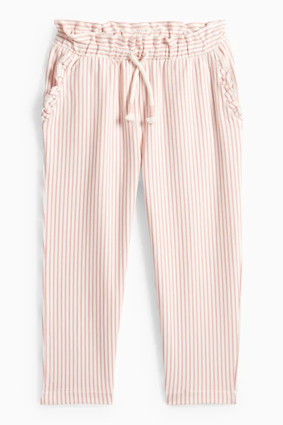 Joggers - striped - textured white / rose