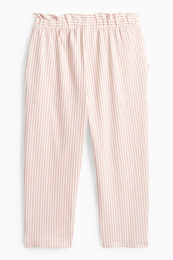 Joggers - striped - textured white / rose