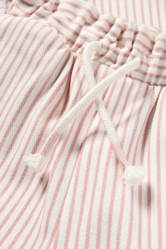 Joggers - striped - textured white / rose