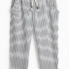 Joggers - striped - textured white / blue