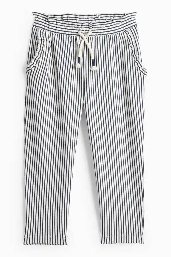 Joggers - striped - textured white / blue