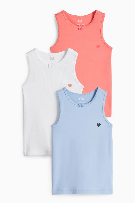 Multipack of 3 - heart - vest light blue