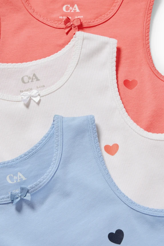Multipack of 3 - heart - vest light blue