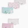 Multipack of 5 - bunny rabbit and flowers - shorts rose