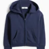 Heart - zip-through hoodie dark blue