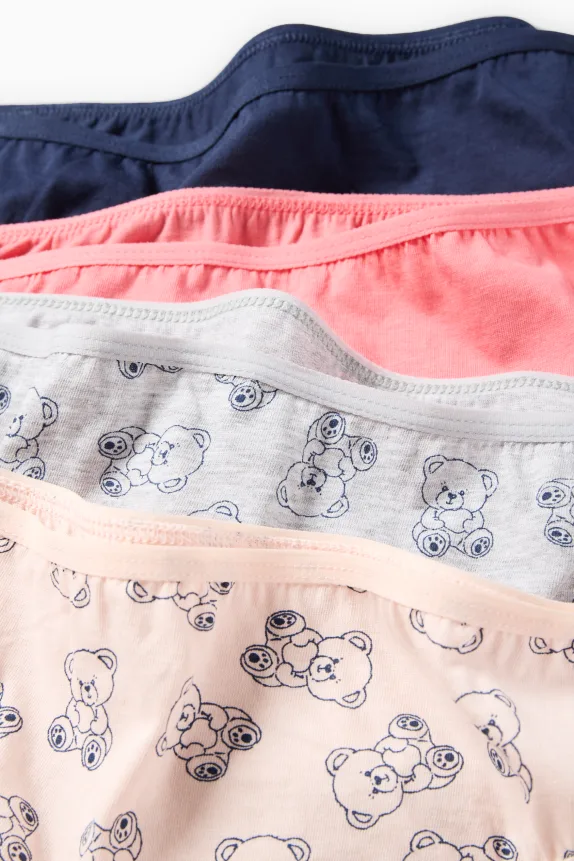 Multipack of 8 - teddy bear - knickers dark blue / creme white