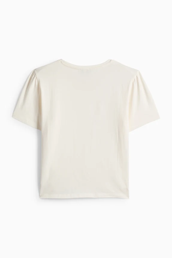 Short sleeve T-shirt - broderie anglaise cremewhite