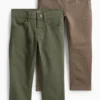 Multipack of 2 - trousers brown / dark green