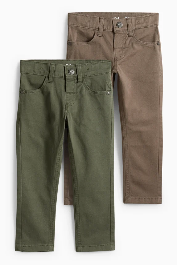 Multipack of 2 - trousers brown / dark green