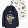 Multipack of 2 - woodland animals - hoodie and sweatshirt blue / gray