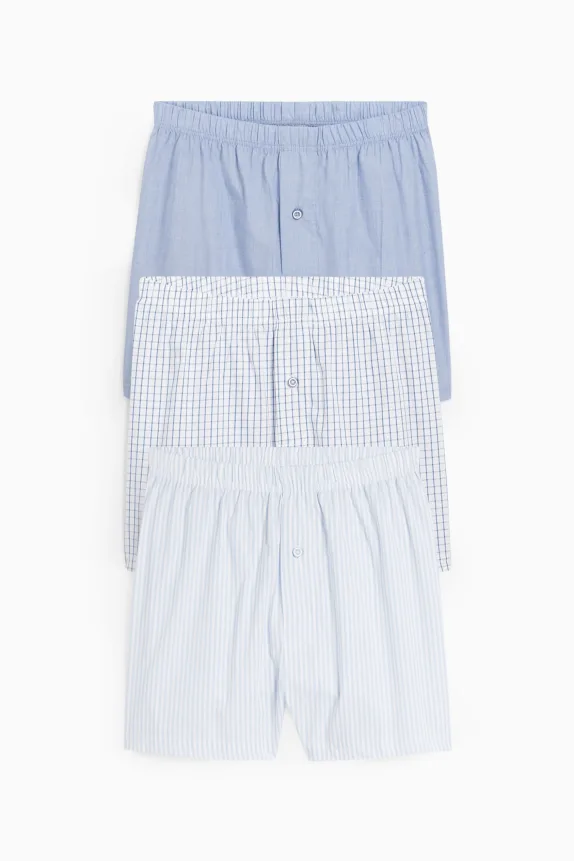 Multipack of 3 - boxer shorts white / light blue