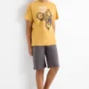 BMX - set - short sleeve T-shirt and shorts - 2 piece light orange