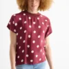 T-shirt - relaxed fit - polka dot bordeaux