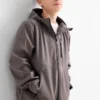 Softshell jacket with hood - waterproof dark gray