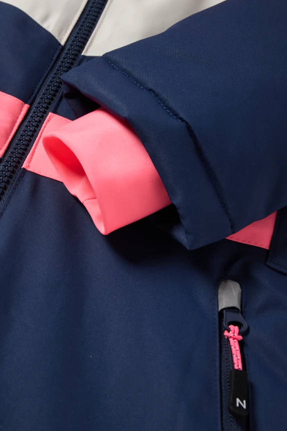 Ski suit with hood - waterproof neon pink