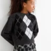 Jumper - check black / white