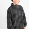 Teddy fur jacket dark gray