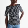 T-shirt - regular fit - striped dark blue
