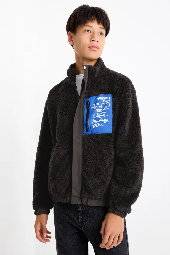 Ford Mustang - teddy fur jacket black