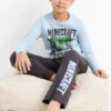 Minecraft - pyjamas - 2 piece blue / gray