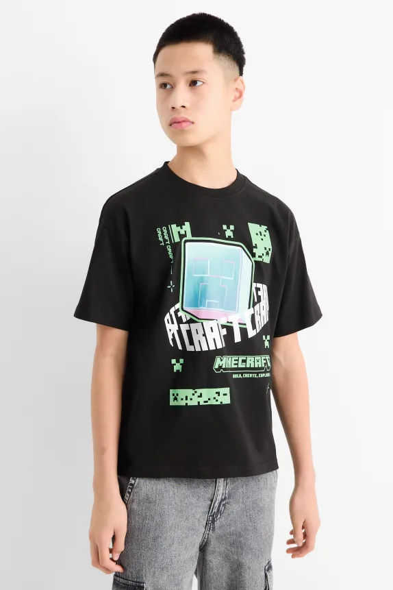 Minecraft - short sleeve T-shirt - shiny black