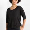 T-shirt - relaxed fit - ribbed black