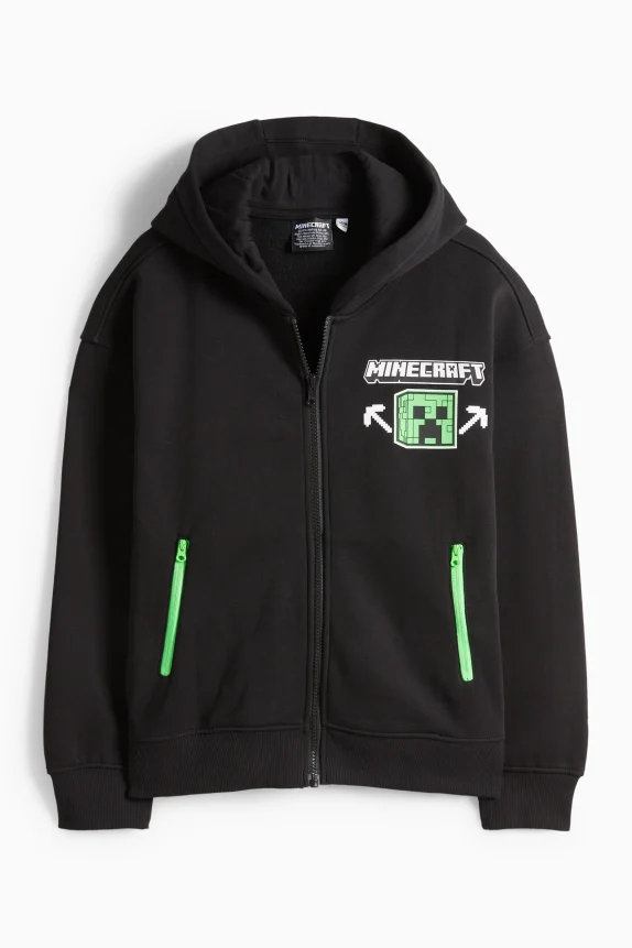 Minecraft - zip-through hoodie black