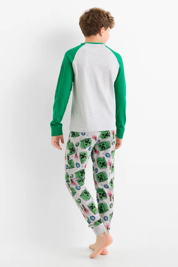 Minecraft - pyjamas - 2 piece green / gray