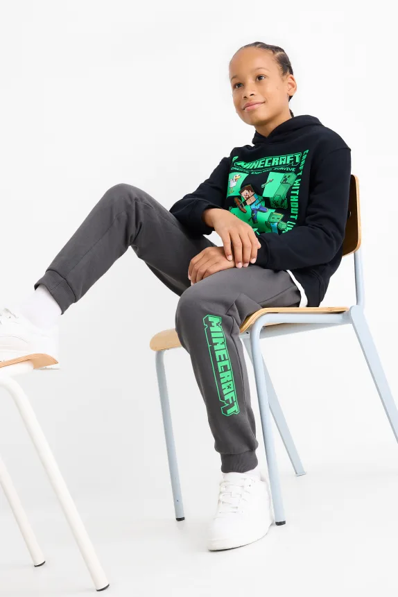 Minecraft - set - hoodie and joggers - 2 piece black