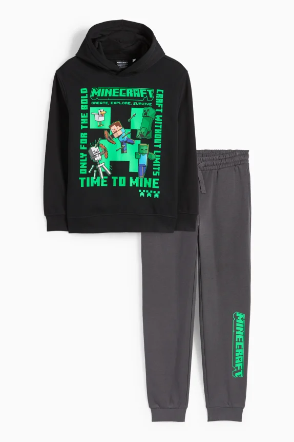 Minecraft - set - hoodie and joggers - 2 piece black