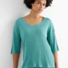 T-shirt - relaxed fit - ribbed turquoise