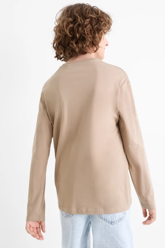 Multipack of 2 - Minecraft - long sleeve top black / beige