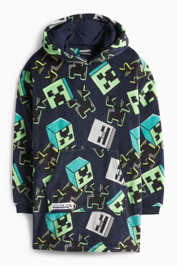 Minecraft - hoodie blanket green / dark blue