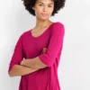 T-shirt - relaxed fit - ribbed pink