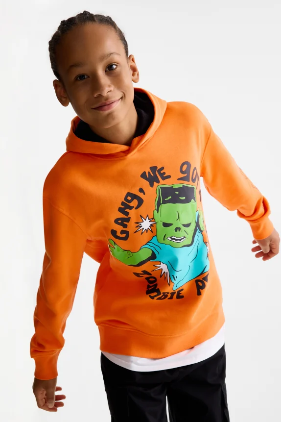 Halloween - Minecraft - hoodie orange